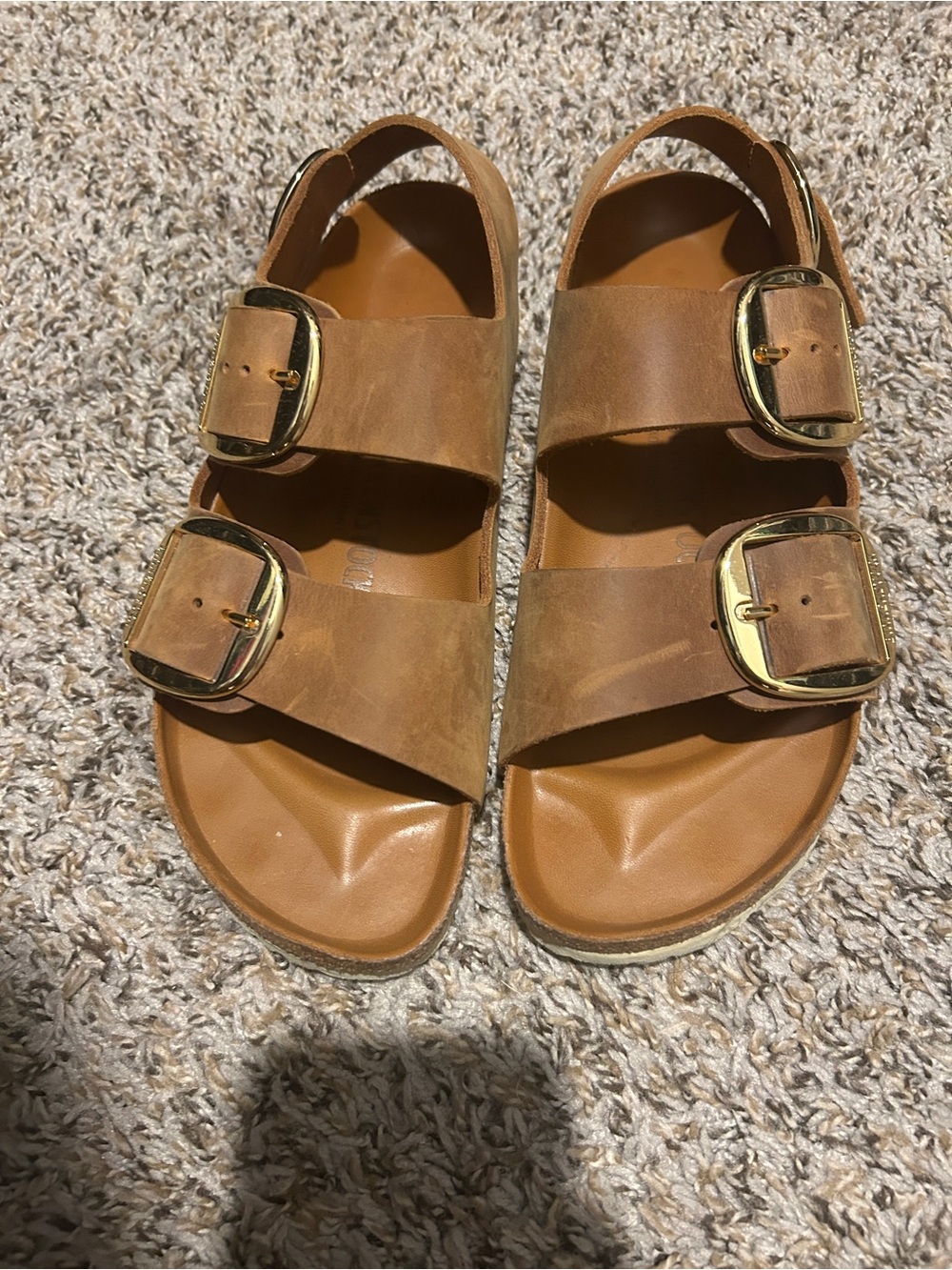 BIRKENSTOCK Brown Double-Buckle Comfort Sandals for Women size 10